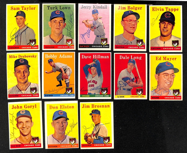 Lot of (27) Signed 1958 Topps White Sox and Cubs Cards w. Morgan & Landis, + (JSA Auction Letter) 