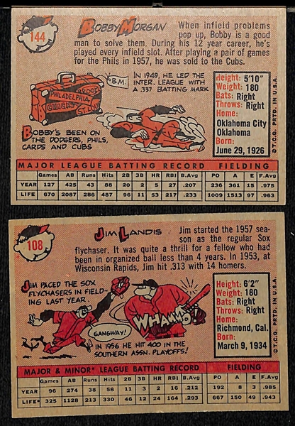 Lot of (27) Signed 1958 Topps White Sox and Cubs Cards w. Morgan & Landis, + (JSA Auction Letter) 