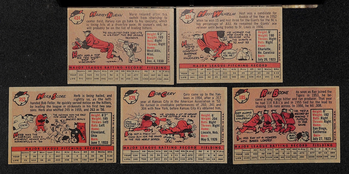 Lot of (33) Signed 1958 Topps A's, Indians, and Tigers Cards w. Kuenn, Wilhelm, Score, Cerv, and Boone, + (JSA Auction Letter)