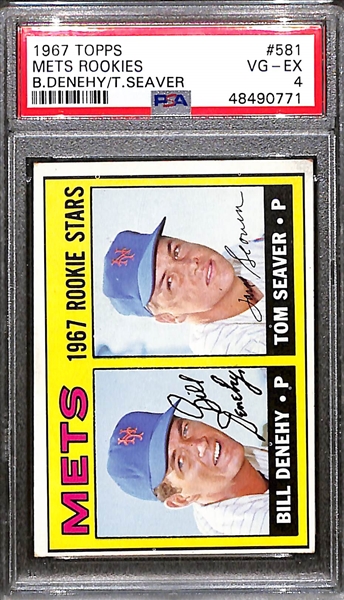 1967 Topps Tom Seaver (HOF) Mets Rookie Card #581 Graded PSA 4