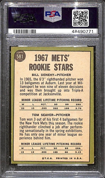 1967 Topps Tom Seaver (HOF) Mets Rookie Card #581 Graded PSA 4