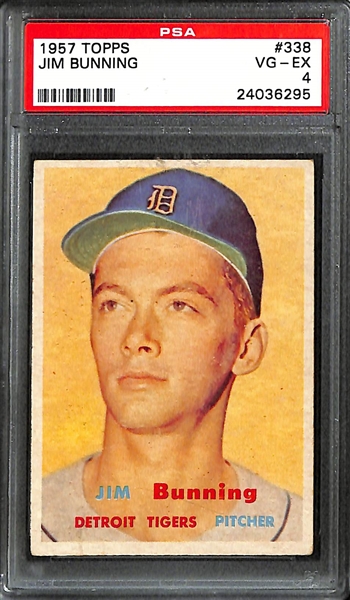 Jim Bunning and Bill Mazeroski 1957 Topps Baseball Rookie Cards each Graded PSA 4 