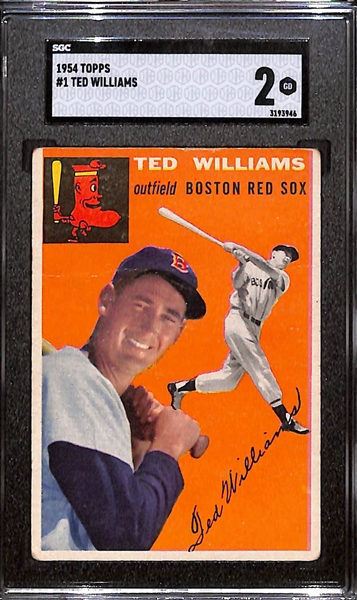 1954 Topps #1 Ted Williams Graded SGC 2