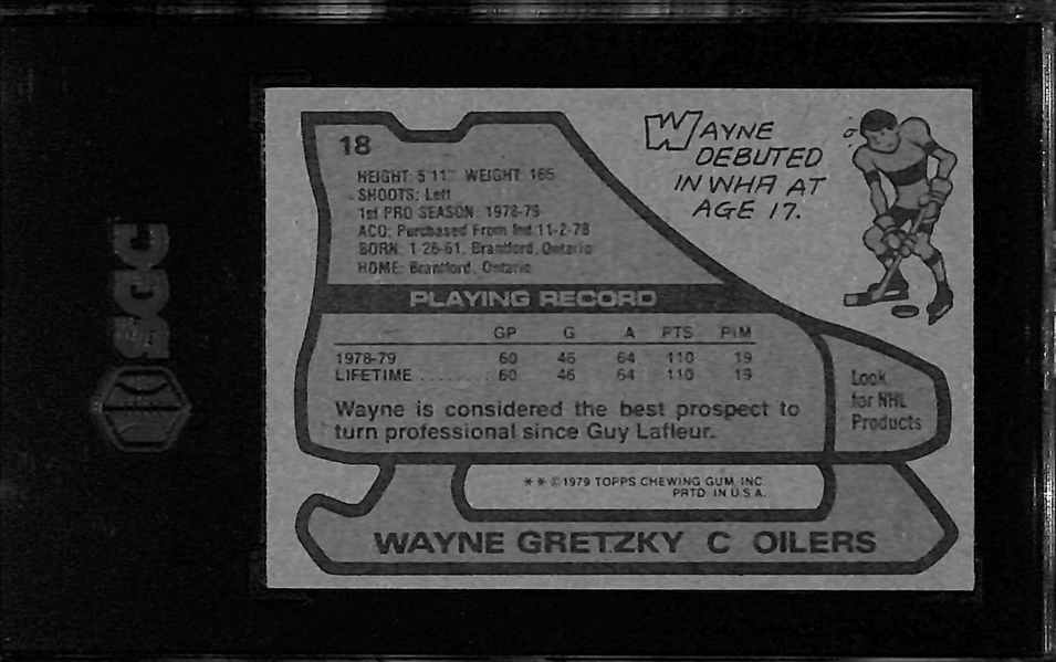 1979-80 Topps Wayne Gretzky Rookie Card #18 Graded SGC 5