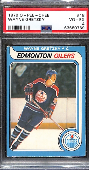 1979-80 O-Pee-Chee Wayne Gretzky Rookie Card #18 Graded PSA 4