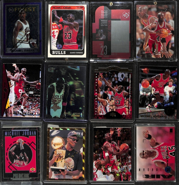 Lot of (25+) Michael Jordan Cards and Inserts w. 1988-89 Fleer, 1995-96 Topps Finest # 229 and More!