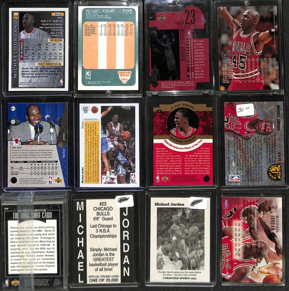 Lot of (25+) Michael Jordan Cards and Inserts w. 1988-89 Fleer, 1995-96 Topps Finest # 229 and More!