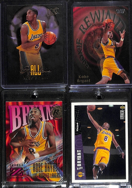 Lot of (20) Kobe Bryant Cards w. (13) Rookies Inc. Skybox Z Force # 142, Skybox Premium # 55, and Many More