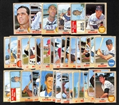 Lot of (43) Signed 1968 Topps Baseball Cards w. Colavito, Williams, Jenkins, (2) Oliva, and Wilhelm, + (JSA Auction Letter) 