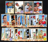 Lot of (40) Signed 1968 Topps Cardinals and Braves Cards w. McCarver, Alou, Francona, and Pappas, + (JSA Auction Letter)