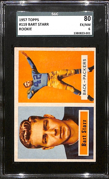 1957 Topps Bart Starr #119 (HOF) Rookie Card Graded SGC 6