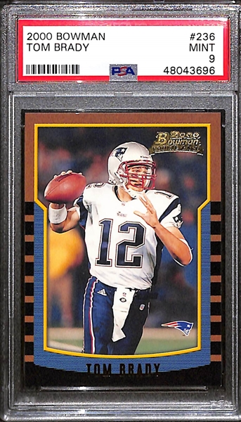 2000 Bowman Tom Brady #236 Rookie Card Graded PSA 9 Mint