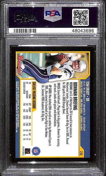2000 Bowman Tom Brady #236 Rookie Card Graded PSA 9 Mint