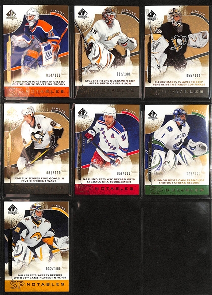 Lot of (115) 2008-09 SP Authentic Sign of the Times Autographs and Limited Parallels e/ (#/100) inc. Eric Staal Autograph, Jari Kurri Autograph, Alex Ovechkin (#/100), Bobby Hull (#/100), +