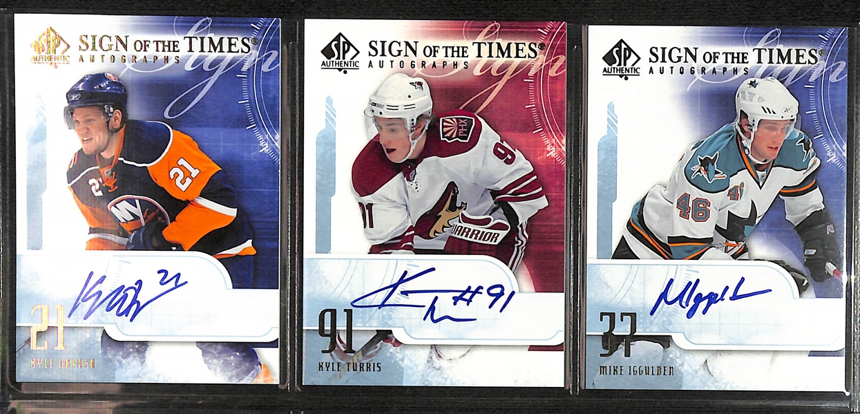 Lot of (115) 2008-09 SP Authentic Sign of the Times Autographs and Limited Parallels e/ (#/100) inc. Eric Staal Autograph, Jari Kurri Autograph, Alex Ovechkin (#/100), Bobby Hull (#/100), +