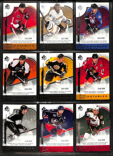 Lot of (155+) 2007-08 and 2008-09 SP Authentic w/ Autographs, Future Watch Rookies, Serial Numbered Cards, +