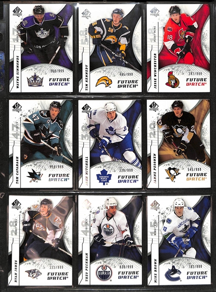 Lot of (155+) 2007-08 and 2008-09 SP Authentic w/ Autographs, Future Watch Rookies, Serial Numbered Cards, +