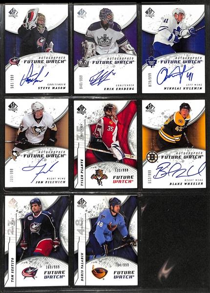 Lot of (155+) 2007-08 and 2008-09 SP Authentic w/ Autographs, Future Watch Rookies, Serial Numbered Cards, +