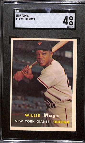 1957 Topps #10 Willie Mays Graded SGC 4