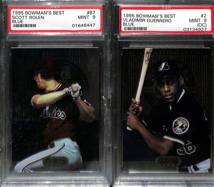 (4) PSA Graded Mid 1990s Baseball Superstar and Hall of Fame Rookies- 1993 SP Derek Jeter (PSA 5), 1994 SP Alex Rodriguez (PSA 7), 1995 Bowman's Best Scott Rolen (PSA 9), 1995 Bowman's Best...