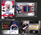 Lot of (4) Mid 2000s Hockey Autographs inc. 2008-09 SP Authentic Penned Perfection Patrick Kane (#/50), 2005-06 The Cup Limited Logos Markus Naslund Patch (#/25), 2007-08 The Cup Honorable Numbers...