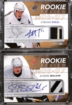 Lot of (2) 2008-09 SP Authentic Rookie Review Pittsburgh Penguins Patch Autographs e/ (#/100) inc. Evgeni Malkin, Jordan Staal 