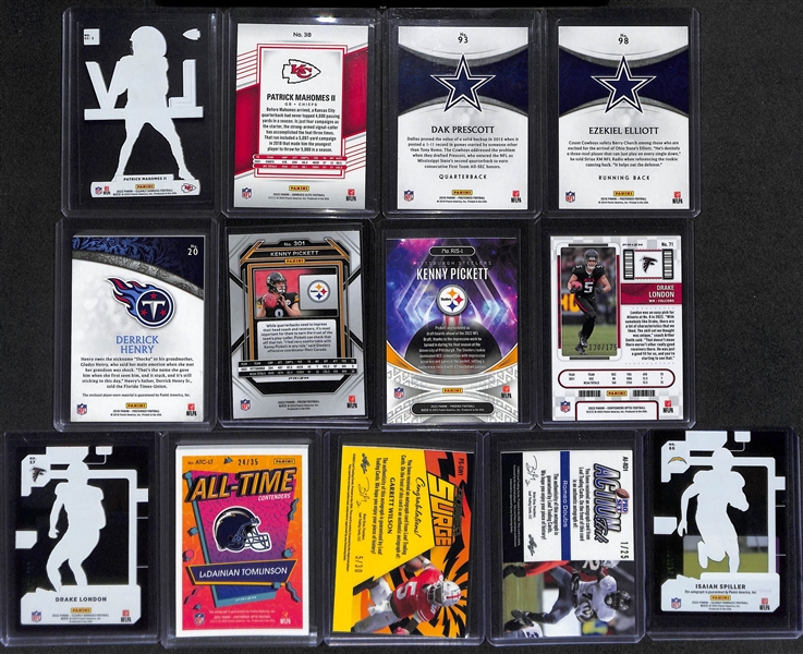 Lot of (30+) Mostly Modern Football Rookies and Stars w. 2022 Clearly Patrick Mahomes Super Bowl Champions Case Hit, (12) Autographs and More