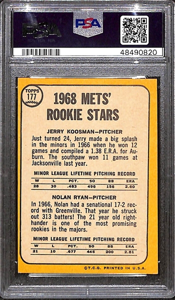 1968 Topps Nolan Ryan (HOF) Rookie Card #177 Graded PSA 5