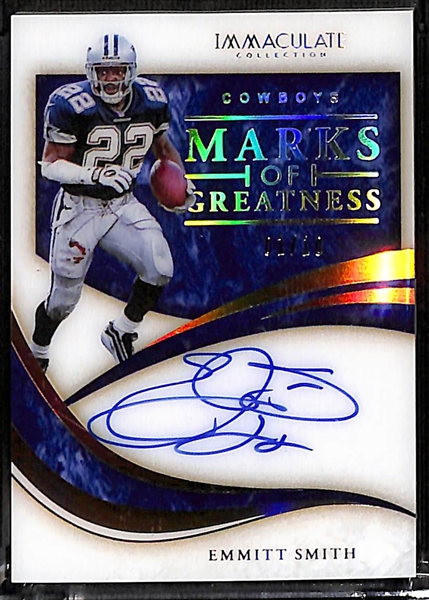 2020 Panini Immaculate Emmitt Smith Marks of Greatness Autograph #ed 1/10