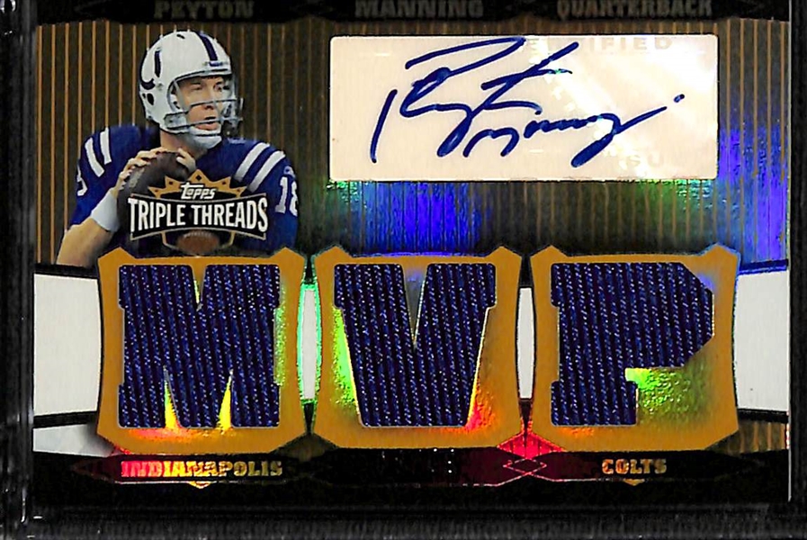 2006 Topps Triple Threads Peyton Manning Autographed Triple Jersey Relic Card #ed 8/9