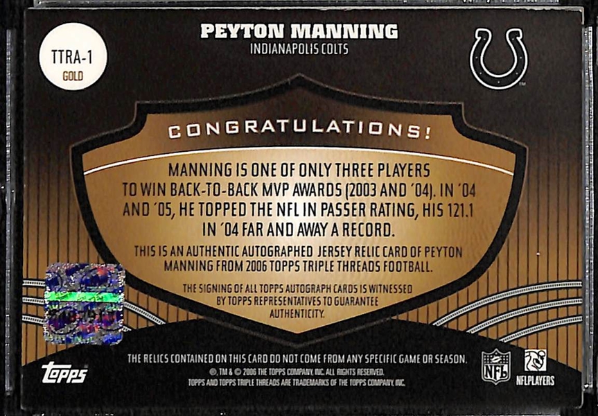 2006 Topps Triple Threads Peyton Manning Autographed Triple Jersey Relic Card #ed 8/9