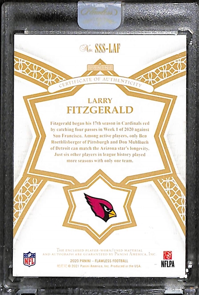 2020 Panini Flawless Larry Fitzgerald Autographed Star Swatch Signatures Patch Card #ed 5/10