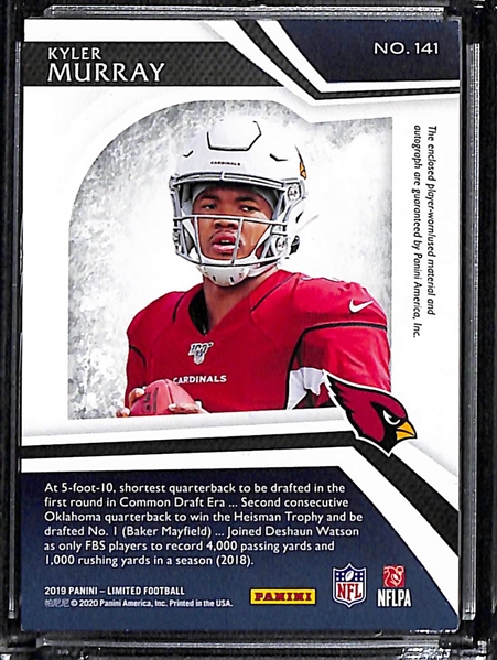 2019 Panini Limited Kyler Murray Autographed Jumbo Rookie Patch Card #10/15