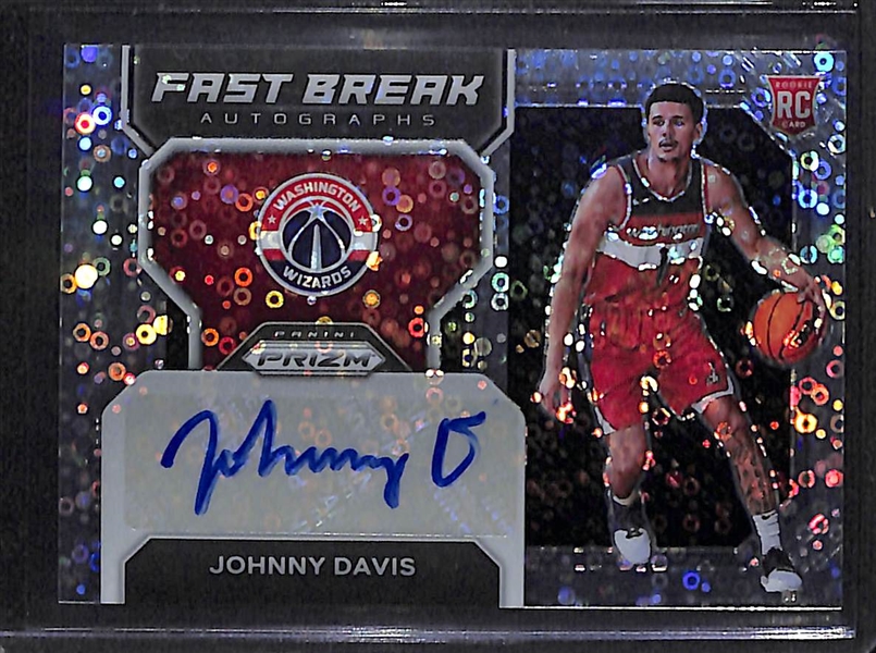 Lot of (8) Mostly Autographed Modern Basketball Cards w. 2022-23 Prizm Johnny Davis Fast Break Autograph and 2023 Leaf Multi Graphics Mathurin/Sochan/Murray/Williams/Jovic/Moore #d /7 and More!