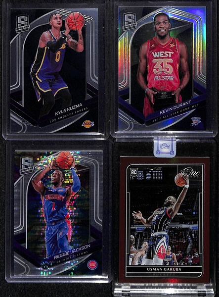 Lot of (11) Basketball Cards w. Cory Kispert Flawless Rookie Patch Autograph (#/10), Alex English Autograph (#49), and Ziaire Williams Rookie Card (#/5)