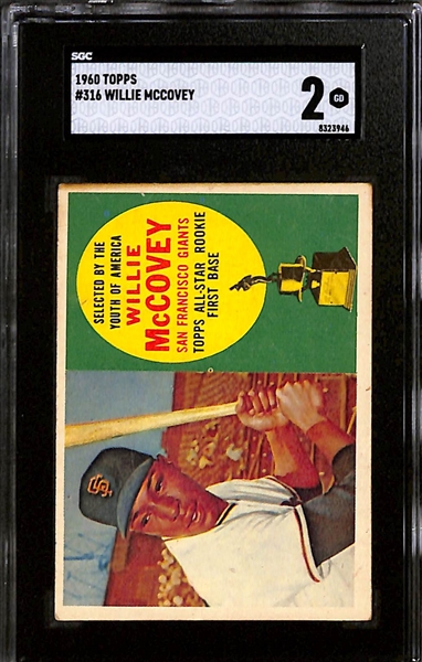 Lot of (3) SGC Graded Topps Rookie Baseball Cards Inc. 1960 Willie McCovey (SGC 2), 1960 Carl Yastrzemski (SGC 1), and 1969 Rollie Fingers (SGC 5)