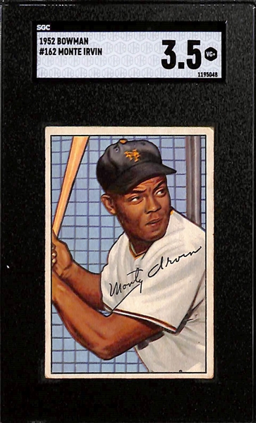 Lot of (3) SGC Graded Baseball Cards Inc. 1952 Bowman Monte Irvin (SGC 3.5), 1963 Topps Buc Blasters w. Roberto Clemente (SGC 6), and 1969 Topps Tom Seaver (SGC 5)