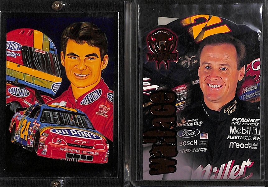 Lot of (18) Racing Autographs, Relics and Inserts Inc. 1995 Upper Deck Jeff Gordon Speed Merchants #d /1500 w. UDA Certificate