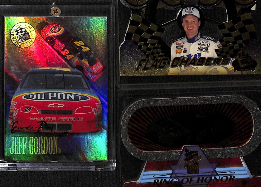 Lot of (18) Racing Autographs, Relics and Inserts Inc. 1995 Upper Deck Jeff Gordon Speed Merchants #d /1500 w. UDA Certificate