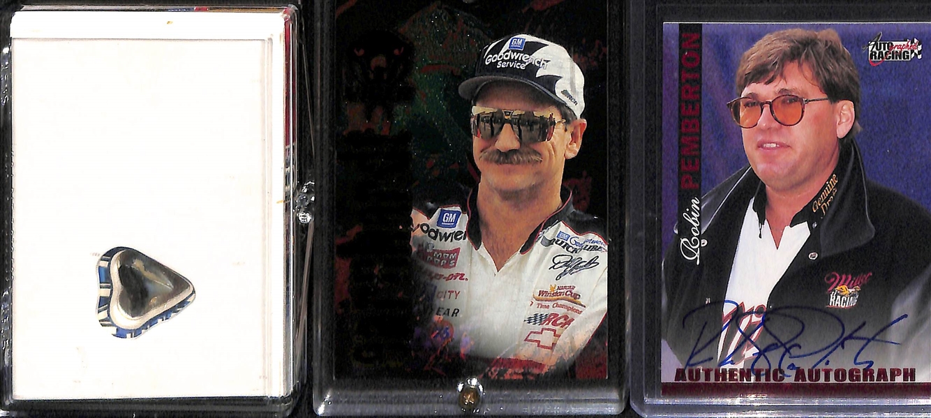 Lot of (18) Racing Autographs, Relics and Inserts Inc. 1995 Upper Deck Jeff Gordon Speed Merchants #d /1500 w. UDA Certificate