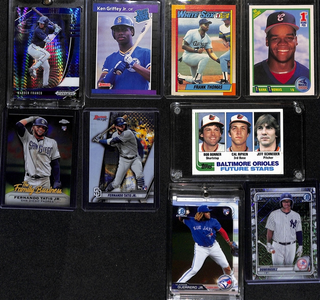 Lot of (30+) Baseball Rookies w. 2020 Prizm Draft Picks Wander Franco Blue, Frank Thomas, Ken Griffey Jr., Fernando Tatis Jr., Cal Ripken Jr. and More