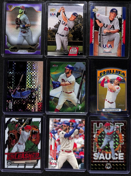 Lot of (20+) Bryce Harper Cards w. 2022 Topps Chrome Orange Refractor #d /25 Graded  PSA 9