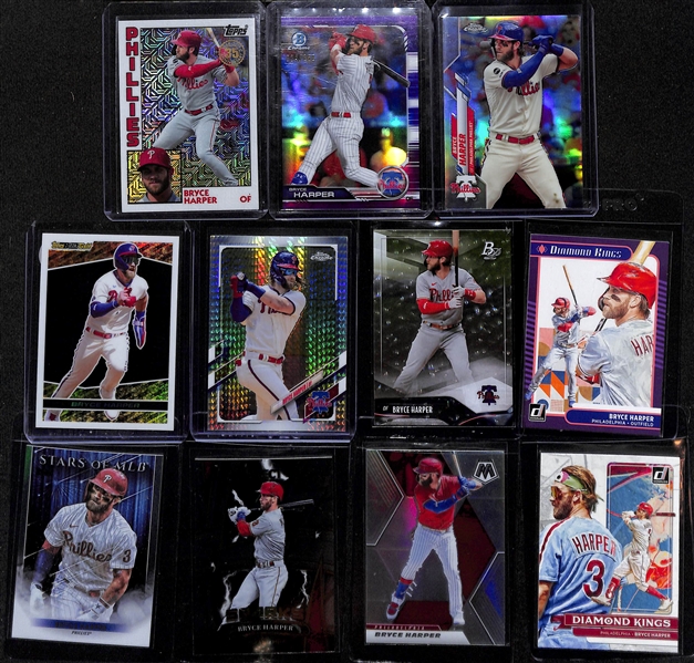 Lot of (20+) Bryce Harper Cards w. 2022 Topps Chrome Orange Refractor #d /25 Graded  PSA 9