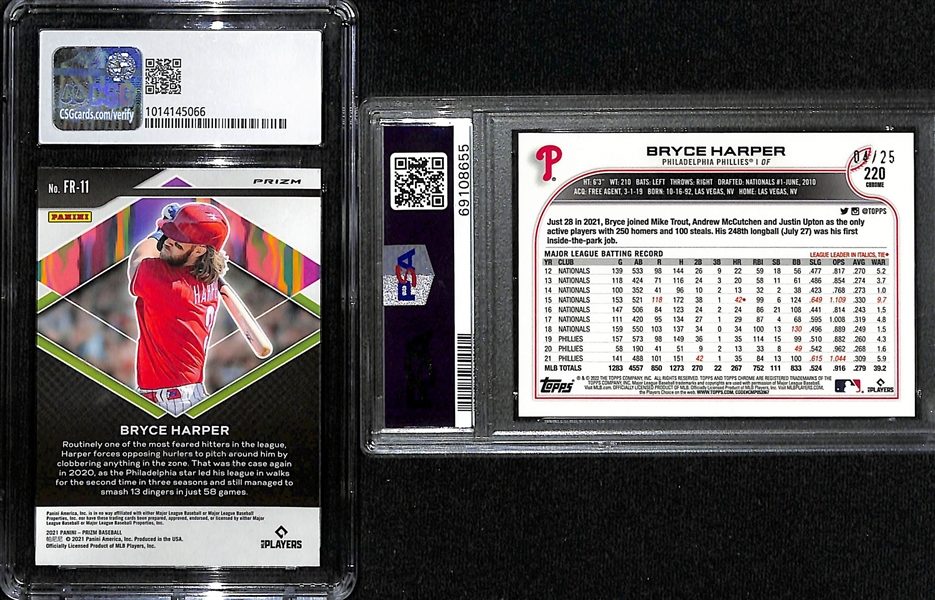 Lot of (20+) Bryce Harper Cards w. 2022 Topps Chrome Orange Refractor #d /25 Graded  PSA 9