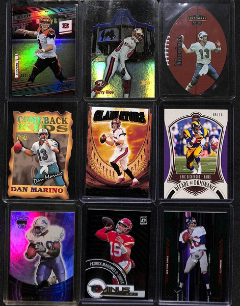 Lot of (45) Football Star Inserts, Refractors and Numbered Cards w. Brett Favre, Emmitt Smith, Tom Brady, Joe Burrow and More