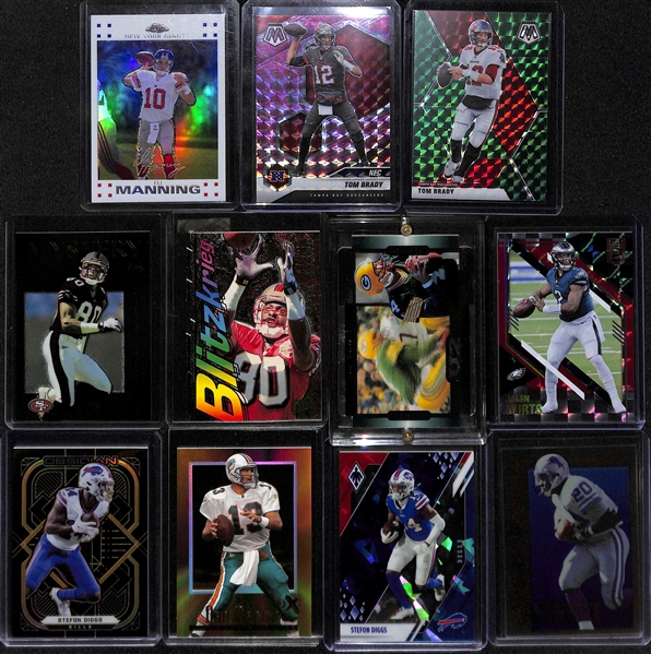 Lot of (45) Football Star Inserts, Refractors and Numbered Cards w. Brett Favre, Emmitt Smith, Tom Brady, Joe Burrow and More