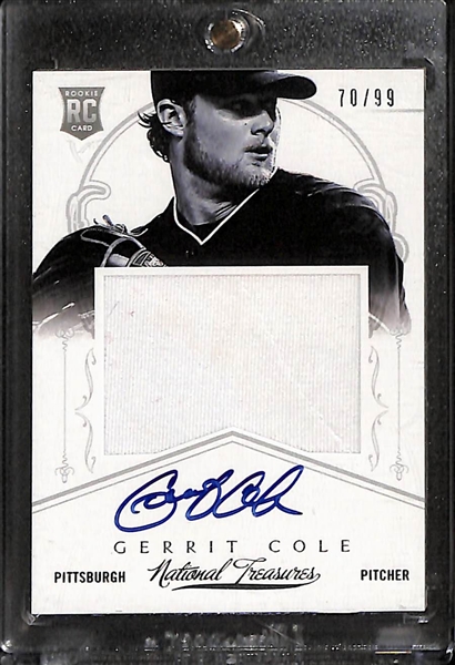 2013 Panini National Treasures Gerrit Cole Rookie Patch Autograph Card (#/99)