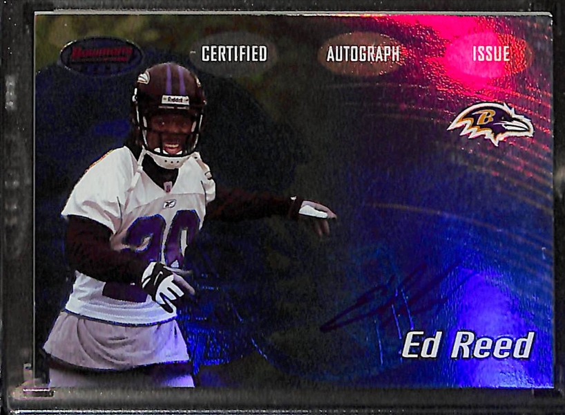 Lot of (2) Rookie Autograph Cards including Russel Wilson Patch (#/149) and Ed Reed