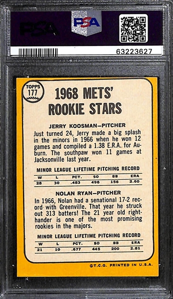 1968 Topps Nolan Ryan Rookie Card #177 Graded PSA 4(MC)