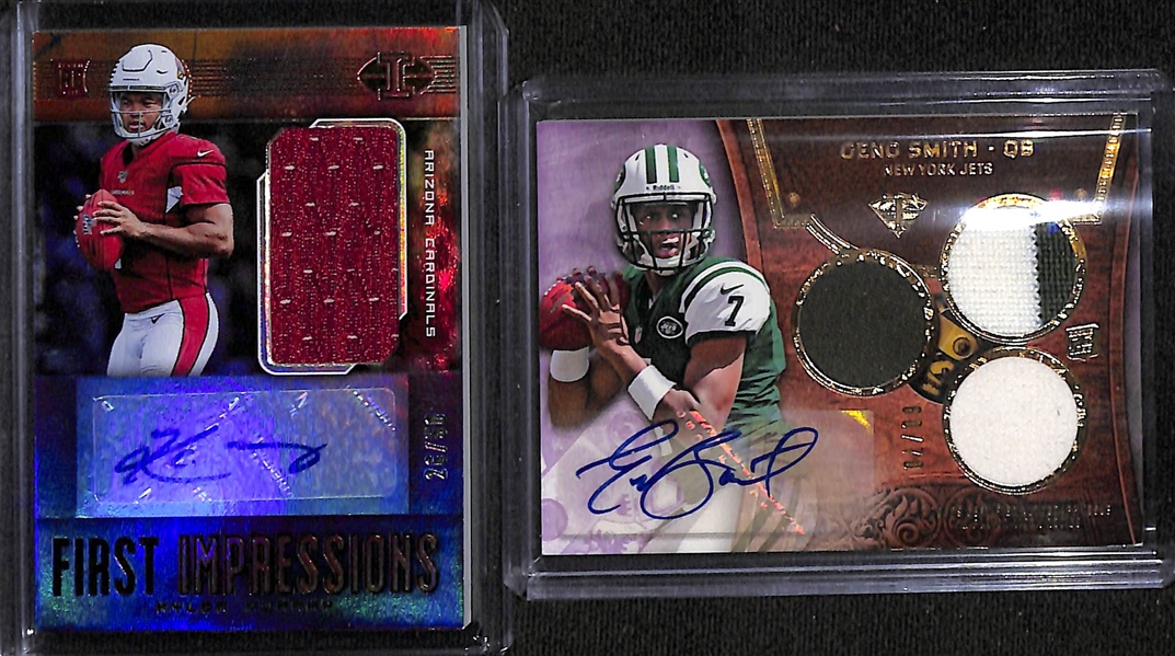 Lot of (17) Quarterback Rookie Cards including Kyler Murray Patch Autograph (#/50), Geno Smith Patch Auto (#/70), Jimmy Garoppolo Autograph (#/75), and more!